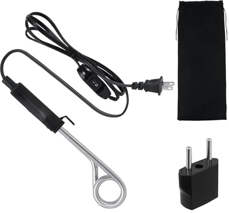 Portable Immersion Cup Mug Water Heater Traveling/Camping Accessories - 300W with On/Off Switch - 120/240V Dual Voltage Travel Adapter - Electric Kettle Alternative - Warmer for Tea Coffee Hot Drinks