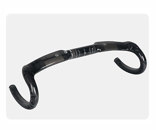 Trekking Gebogen Lenker 400mm 420mm 440mm Breit Kohlefaser Rennrad Drop Bar Reichweite 104mm Abfall 123mm Für MTB BMX DH XC AM FR Fahrradlenker 31.8mm (Color : Black Glossy, Size : 440mm)