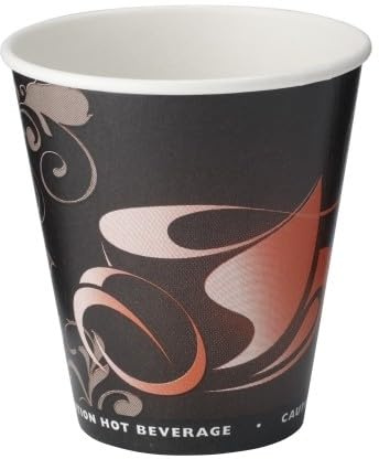 DEcorative Concepts UK Tazze da caffè in carta, confezione da 50 bicchieri usa e getta resistenti (226,8 g) riciclabili, per bevande calde/fredde, leggere, per caffè, cioccolato, tazze da tè
