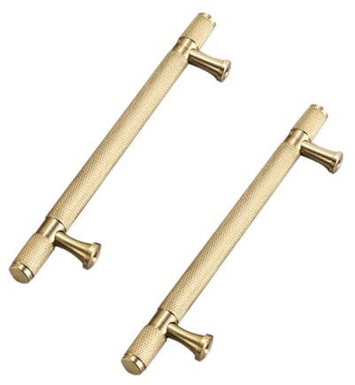 SZLXJMFL Schrankgriffe Gold Vintage, 2 Kabinett Küche Griffe Massive Messing | Gebürstetem Kupfer, Möbelgriff Länge: 50/116/148/180/212/280/380 mm Bügelgriff Mit Befestigungsschrauben-148mm/5.8in