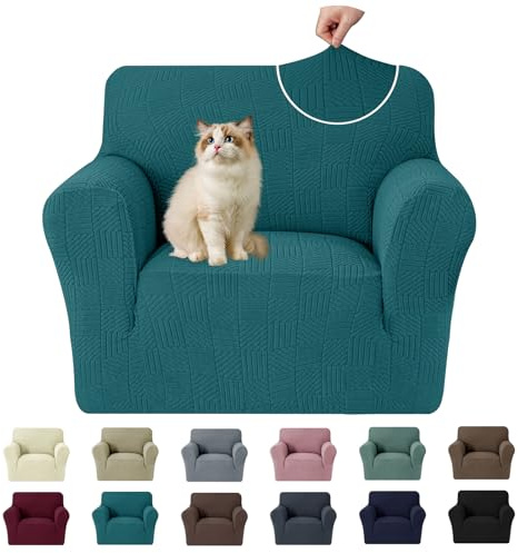 Ystyle Stretch Couchüberzüge 1 Sitzer Mit Armlehne, Dunkelgrün | Sessel Überzug Antirutsch, Universal Sofa Cover, Durable Waschbar Couch Bezug, Kratzfester Sofahusse Für Haustiere