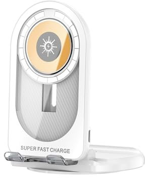 TechFlow Wireless Charger, 15W Wireless Charging Stand, Wireless Charging Station for iPhone 15/14/13/12/Pro/Max/Plus/XS/XR/X, Samsung Galaxy S22/S21S20, and all Qi-Enabled Phones (White)