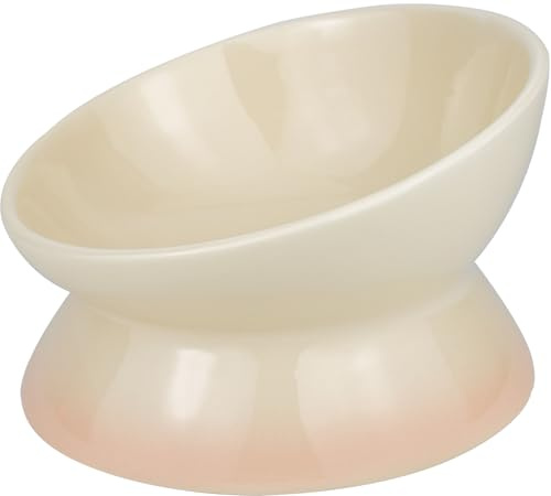 Busnos Katzennapf Erhöht Futternapf Katze Hund Fressnapf 15.5x15.5x11 cm Keramik Wassernapf Schöne Gelb Katzennäpfe Trinknapf Cat Bowl Katzen und Kleiner Hund Zubehör Essen Teller Futterstation