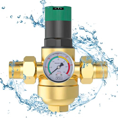 Riduttore di Pressione Acqua 3/4 Pollici, Regolatore in Ottone