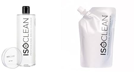 ISOCLEAN Makeup Brush Cleaner and Refill Pouch - 275ml Easy Pour Liquid Makeup Cleaner Solution for Brushes and Tools, Cleans Bristles, Dries in 60 Seconds, For Professional & Home Use