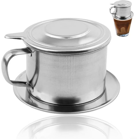Filtro de goteo vietnamita en acero inoxidable, complemento perfecto para tus artículos esenciales de cocina (50 ml (máx.))