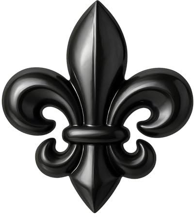 Pin's Fleur de Lys France | Broche clásica y elegante | Regalo pin de solapa de boda | Accesorio francés de lujo negro mate, mm, Acero inoxidable