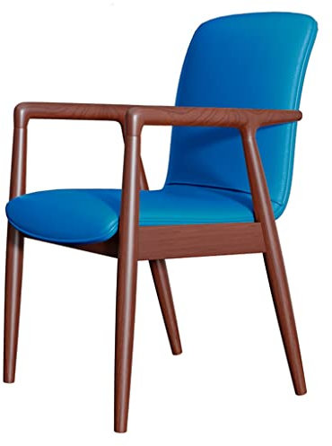 Mid-Century Esszimmerstuhl mit Kunstledersitz, Sessel aus Gummibaumholz für Küche, Schlafzimmer, Café – gepolsterte Wohnzimmerstühle