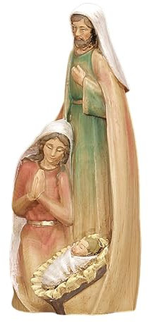 Figur der Heiligen Familie, Holzfigur der Heiligen Familie, Sammlerfiguren von Weihnachtsszenen aus geschnitzt Jesus Geburt - handbemalte Dekofigur Tischaufsteller