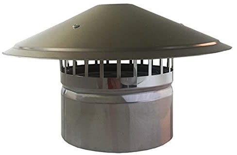 GINOLEI - Tapa de chimenea de acero inoxidable, impermeable, redonda, para estufas de leña, chimeneas y rejillas de ventilación de humo, protector de lluvia, 200 mm, tamaño GINOLEI