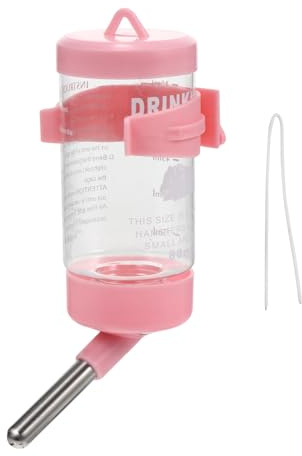 Yardwe Distributeur d'eau Étanche pour Petits Animaux 2Pcs 80Ml en PP et Acier Inoxydable, Accessoire d'Hydratation pour Hamster et Lapin, Garde l'eau Propre Maison Sèche