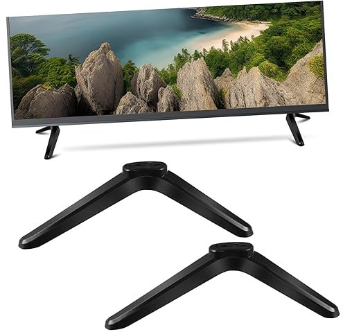 POPETPOP Soporte De Montaje para TV 32-55 Pulgadas, Base De Escritorio De Plástico, Soporte Fijo Sin Perforación, Compatible con Roku y TV Inteligentes, Instalación con Tornillos Incluida