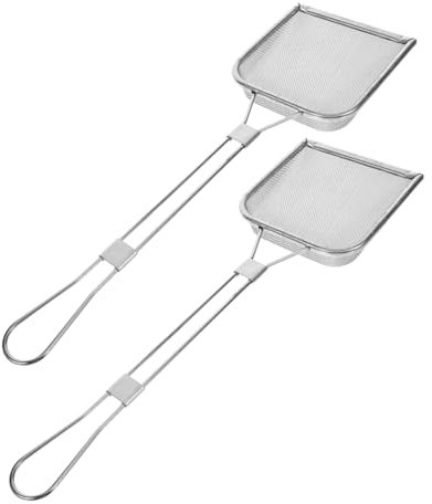 BESTOYARD 2pezzi Schiumarole Acciaio Inossidabile Con Manico Rete Fina Per Friggitrici e Cucina Professionale Facile Da Pulire e Conservare Per Rimuovere Residui Di Cibo