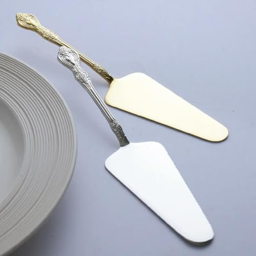 TAMTAK Vintage Stainless Steel Cake Shovel Engraved Pizza Knife Pie Cheese Pastry Server Cake Slicer Divider Knives Baking Tools