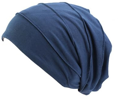 Ever Fairy 1 stycken Chemo Cancer Cotton huvudduk mössa silke fodrad mössa etnisk cloth turban keps för kvinnor, Marinblå, one size