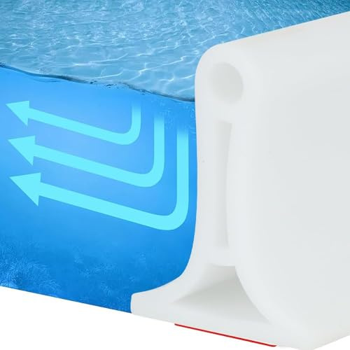 2m Schwallschutzleiste Dusche Selbstklebend, Silikon Faltbare Duschwasserstop Damm, Wassersperre Schwelle Damm Wasser Dichtleiste, FüR Bad Und KüChe, Weiß