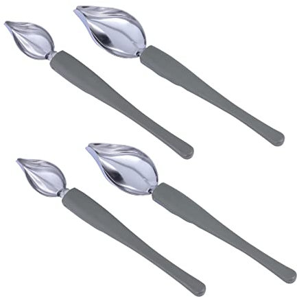 PartyKindom 4 Pezzi Pennello Per Dipingere Salse in Acciaio Inossidabile Cucchiaio Decorativo Da Cucina Strumento Per Dolci