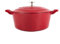 HAJHI Olla Hierro Fundido con Forma de Corazón para Hacer Sopa Dutch Oven con Tapa Asas Dobles Antiadherente Cocotte para Cocinas de Gas(Heart Red 22CM)