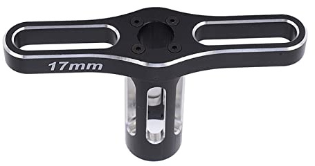 Segrehy Clé à douille pour écrous hexagonaux de 17 mm, en alliage d'aluminium durable, poignée en T, outil pour démontage et installation d'écrous hexagonaux de roue de voiture RC 1/10