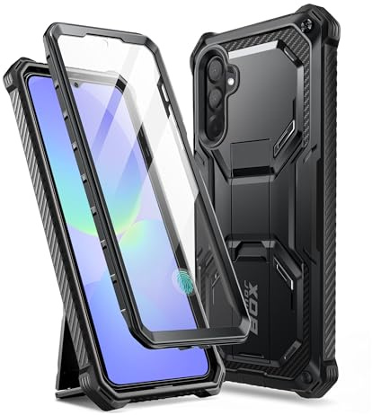 i-BLASON for Samsung Galaxy A36 Case with Stand [Built-in Screen Protector] [Military-Grade Protection] [Support Fingerprint ID] Full-Body Rugged Shockproof Phone Case for Samsung A36, Armorbox Black