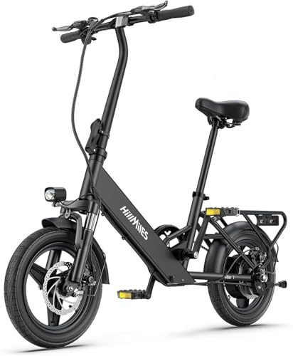 FREEJOYER HillMiles Kompaktes E Bike 14 Zoll mit 250W Motor & 65 km Reichweite, Leichtes E-Bike für Herren & Damen, Elektrofahrrad für die Stadt, Mile 1 (Schwarz)