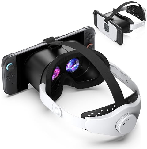 Auriculares VR mejorados para Nintendo Switch 2 (2025), Switch 2 gafas de realidad virtual VR con lentes HD ajustables y cómoda correa para la cabeza, kit Labo VR para Switch 2 accesorios, blanco y