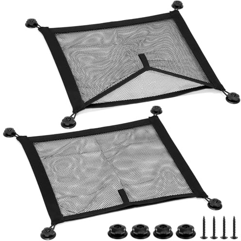 QWORK® 2er Set Aufbewahrungsnetz 40 x 35 cm - Gepäcknetz Kofferraumnetz für Wohnmobil, Busse, Camper, Boote & Haushalt