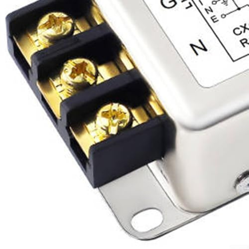 Filtro de fuente de alimentación monofásico de 2 etapas con supresión de ruido para 3A/6A/10A/20A con clasificación de 250V y carcasa de aleación, compatible con C (10A)