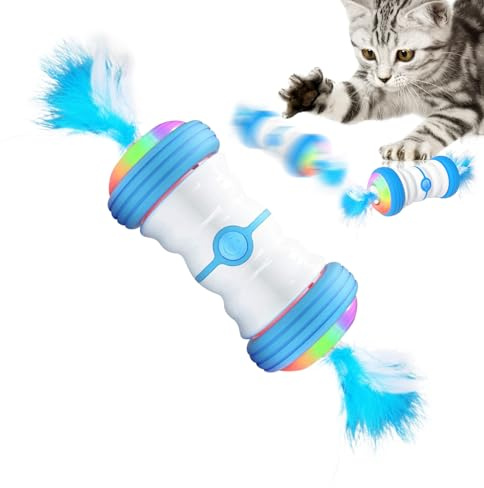 Genérico Juguetes Interactivos para Gatos | Juego Automático con Luces LED,Juguetes Recargables para - Destinado A Ejercicio Entretenimiento De Interior Exterior