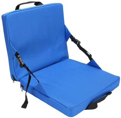 Yinhing Cojín Portátil para Asiento de Estadio, Cojín Plegable para Asiento de Estadio, con Soporte para la Espalda, para Blanqueador con Asa, con Funda Lavable (Blue)