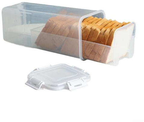 SageFurned Contenitore in plastica per pane in cassetta e panini, chiusura ermetica per una maggiore freschezza, aspetto minimalista (A) (Nota: i modelli A e B hanno cassetti, mentre i modelli C e D