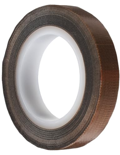 MALUGOGO 10mm Ptfe Klebeband mit Glasfaser Hitzebeständig und Antistatisch Wiederverwendbar für Thermoplaste und Verpackungen als Isolier und Dichtungsband