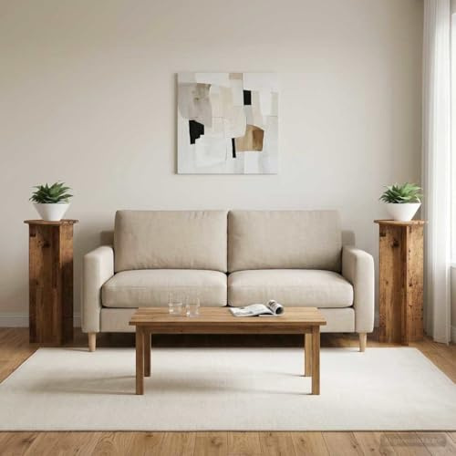 Runheo Soporte para plantas, 2 unidades, madera vieja, diámetro de 40 x 100 cm, material de madera, soporte para flores, taburete para plantas, banco de flores, banco de flores, salón, interior