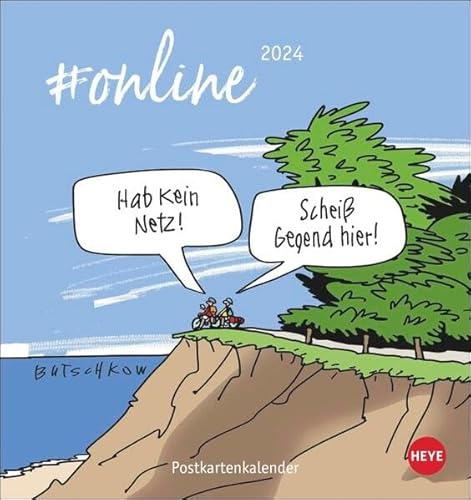 Butschkow: #online Postkartenkalender 2024. Humoristischer Kalender im Postkartenformat zu den Absurditäten von Social Media. Jede Woche eine Postkarte zum Sammeln oder Verschicken.