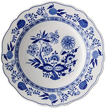 Hutschenreuther Blau Zwiebelmuster Suppenteller m. Fahne 23 cm