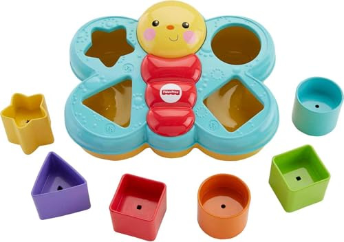 Fisher-Price CDC22 - Sortierspaß-Schmetterling, Verschiedene Formen sortieren, Babyspielzeug ab 6 Monaten