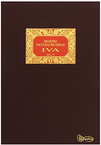 Miquelrius - Libro de Contabilidad, Clase R, Folio Natural 215 x 315 mm, Rayado Facturas Recibidas (I.V.A.), 100 Hojas de 102 g/m², Forrado en Tela, Lomo Engomado