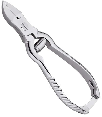 German Professional Toenail Clipper Cutter Set Thick Ingrowing Toenail - Heavy Duty Stainless Steel for Fingernails Clipper, 5.5 - Toe Nail Clippers for Thick Nails Men and Women Nail Care (Silver)