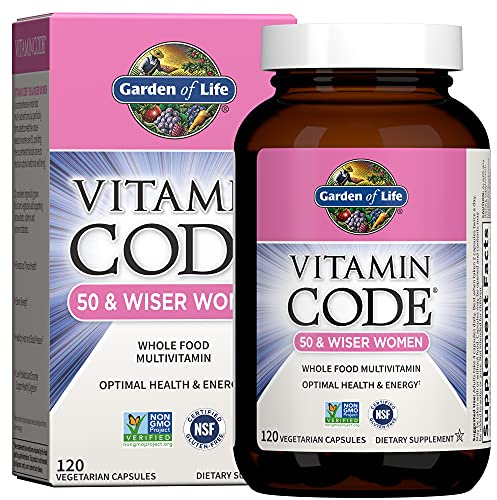 Garden of Life Multivitamin for Women - Vitamin Code 50 & Wiser Women's Raw Whole Food Vitamin Supplement with Probiotics, Vegetarian, 120 Count