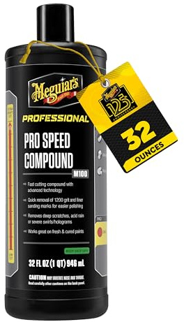 Meguiar's Pro Speed Compound M10032, Fast-Cutting Rubbing Compound for Cars, Offers Heavy Scratch and Swirl Removal, Professional Car Polish, Car Compound Removes up to 1200 Grit Sanding Marks, 32 Oz