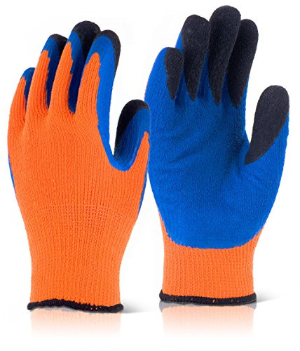 Thermo-Star - Guantes totalmente bañados en látex, color naranja, talla 10