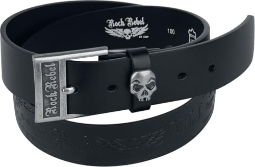 Rock Rebel by EMP Unisex schwarzer Gürtel mit Totenkopf Detail