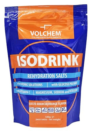 Volchem Isodrink, Integratore Alimentare di Sali Minerali e Maltodestrine, a Base di Polimeri di Glucosio, con Magnesio, Sodio e Potassio (540 g, Arancia)