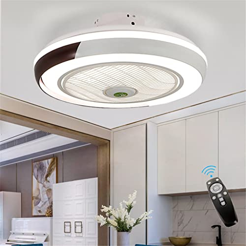 Neue fan ultra-leise unsichtbare deckenventilator licht mit fernbedienung ventilator licht wohnzimmer schlafzimmer kinderzimmer restaurant home einfache moderne ventilator licht 50 cm,Braun