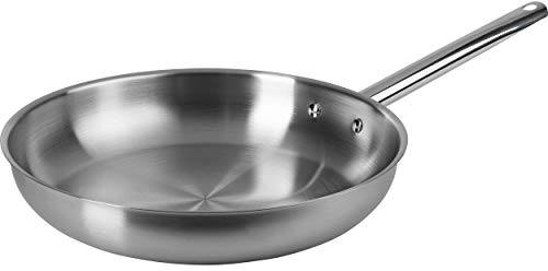 ONVAYA® Edelstahlpfanne 32cm | Bratpfanne | ohne Beschichtung | Induktion & backofengeeignet | Profipfanne