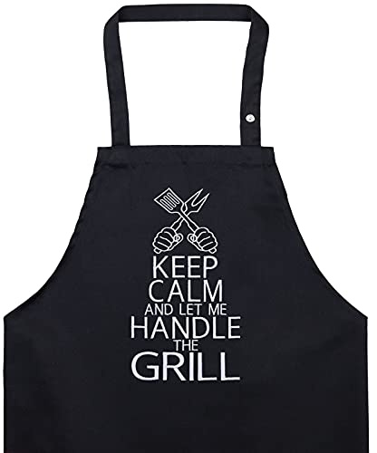 EXPRESS-STICKEREI Schürze Barbecue - mit Spruch lustige Kochschürze Grillschürze für Damen/Männer mit Gestickter Spruch Verstellbare Latzschürze Küchenschürze Geschenk Grillfan BBQ Vatertag