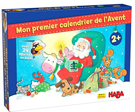 HABA Premier Adventskalender, Figuren aus Holz, Weihnachten auf dem Bauernhof, 2 Jahre und älter, 306359 – französische Version
