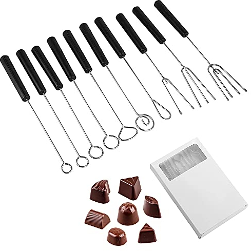 Lot de 10 fourchettes à gâteau au chocolat - Couverts au chocolat - Fourchette à gâteau - Fourchette à chocolat - Accessoire de décoration - Idéal pour les débutants, les pâtisseries, les restaurants