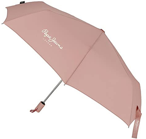 Pepe Jeans Macy Parapluie pliant rose polyester avec canne en aluminium, rose, Parapluie