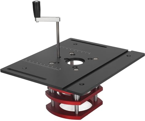 Frästisch Lfit, 64-66 Mm Spannbereich Universal-Fräserheber Feste Befestigung Manuelles Heben Aluminiumlegierung Edelstahl für die Holzbearbeitung (Schwarz)